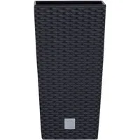 Prosperplast Pflanzkübel "Rato Square" in hochwertiger Rattanoptik, BxTxH: 26,5x26,5x50 cm, Volumen ohne Einsatz 26,6 l, mit Einsatz 11 l