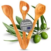 Topanbieter999 Kochbesteck-Set, Hochwertiges Olivenholz, Made in EU
