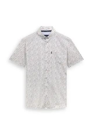 State of Art - Popeline-Hemd mit dezentem Print blau/weiß - Gr. - 3XL