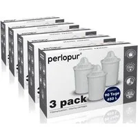 PerloPur Kalk- und Wasserfilter Classic Filterkartuschen Universal Pack 15 für Glasfilter und Fashion, Zubehör für Brita Classic u. PearlCo Classic