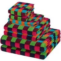 Cawö Handtuch Set Lifestyle, Walkfrottee (Spar-Set, 8-St), 2 X Wasch- 2 X Gäste- 2 X Dusch- 2 X Handtuch im Set - Baumwolle