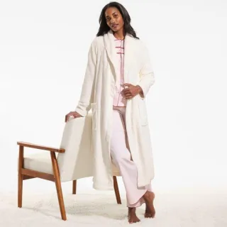 Bademantel mit Schalkragen für Damen, Damen, size: regular, Grau, Polyester, by Lands' End