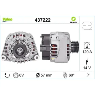 Valeo Generator  120A Mercedes C-Klasse W203 437222
