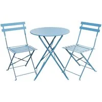 SVITA Balkonset BERLIN, (Set, 3-tlg., Bistro-Set), Tisch mit 2 Stühlen, Klappbar, Pflegeleicht, Witterungsbeständig