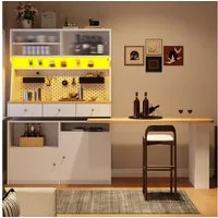 Ulife Küchenbuffet Küchenschrank Mehrzweckbuffet Snackschrank Tischschrank (1-St., mit zwei Türen und drei Schubladen) Schreibtisch, Aufbewahrungsschrank, 137x45x178 cm