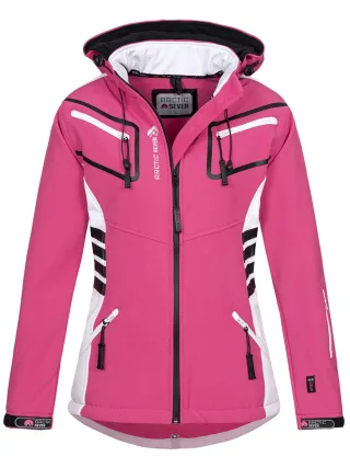 Arctic Seven Damen Softshell Jacken Rosa-Weiss