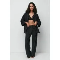 C&CITY Blusentop Langes Hemd Hosen Set
