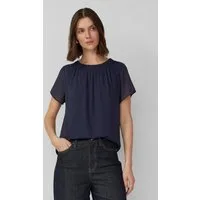s.Oliver Kurzarmbluse Bluse Luftige Chiffon-Bluse mit gesteppter Raffung
