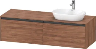 Duravit Ketho.2 Konsolenwaschtischunterbau wandhängend Nussbaum Matt 1600x550x459 mm - K24889R797900 K24889R79790000