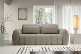 Sofa 3-Sitzer mit Schlaffunktion CARIA in Stoff Quelle Beige