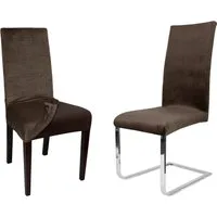 Beautex Stuhlhusse Lea Stuhlhussen, Samt Mikrofaser Stuhlbezug, elastische Stretch Husse