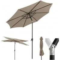 Sekey Sonnenschirm 3m Marktschirm mit Kurbel, Gartenschirm, 8 Streben, Sonnenschutz 50+, LxB: 300,00x300,00 cm, mit/ohne LED-Lichtern, Terrassenschirm Rund