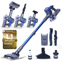 Sommertal Akku-Handstaubsauger Akku Staubsauger VARIO150 3-Stufen Turbosauger mit 45min Laufzeit, für 300m² Teppich Hartböden Tierhaare LED Akkustaubsauger