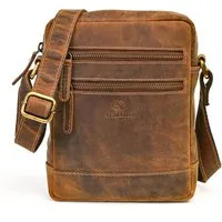 ALMADIH Umhängetasche Leder Herren LEON Kompakte Ledertasche für Reisen & Alltag .