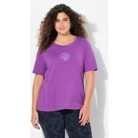 Ulla Popken T-Shirt T-Shirt Rosen Classic Rundhals Halbarm