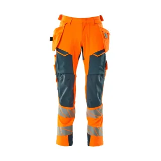 MASCOT Herren Hose mit Hängetaschen ACCELERATE SAFE Hi-vis Orange / Dunkelpetroleum 60 - 19031-711-1444-90C60