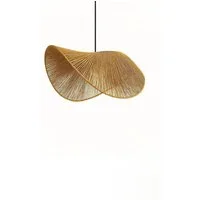 Opviq Pendelleuchte "Mustard", Verstellbare Höhe, ohne Leuchtmittel, e27, LED-Leuchtmittel geeignet, Angesagte Raffia-Optik
