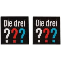 Mono-Quick Aufnäher Bügelbild, Aufbügler, Applikationen, Patches, Flicken, zum aufbügeln, Polyester, Die Drei ??? Logo Set - Größe: 2,9 x 2,9 cm