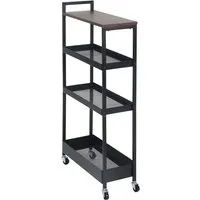 relaxdays Regalwagen Nischenwagen Industrial-Design, 1-tlg., Industrial-Schwarz, 98 cm