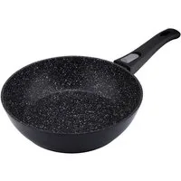 RESTO Kitchenware Bratpfanne Aries, tiefe Wokpfanne mit vierschichtiger Marmor-Antihaftbeschichtung, Aluminium (1-tlg), mit einem abnehmbaren Griff - backofenfest, spülmaschinenfest