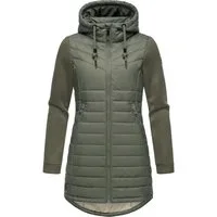Ragwear Langjacke Sandrra Long Steppjacke aus modernem Materialmix mit Kapuze
