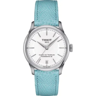 Tissot T-Classique Chemin Des Tourelles Powermatic 80 Damen Blau Uhr T1392071601100