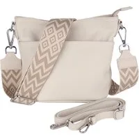 MIRROSI Umhängetasche Damen, Crossbody Bag, Echtleder Made in Italy (1 Tasche 2 Gurte oder Basic Version 1 Tasche 1 Gurt), 24x18x12cm (BXHXT)