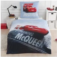 MTOnlinehandel Bettwäsche Cars 135x200 + 80x80 cm, 100 % Baumwolle, Renforcé, 2 teilig, Jungen Kinderbettwäsche Disney's Cars Auto, Lightning McQueen