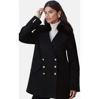 LIPSY Kurzmantel Lipsy Dolly-Mantel mit Kunstfellkragen, Petite (1-tlg)