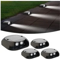 Quntis LED Solarleuchte solar lampen für außen, 4 Stück LED solarleuchten garten für Balkon, beleuchtung, LED fest verbaut, Kaltweiß, Gartenwege, Terrasse, Hof, Pool, Rasen, Weihnachtsdeko & Party Outdoor