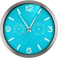OPTUS Wanduhr MyTime ND DCF Thermo-/ Hygro- Wanduhr 25cm skyblue