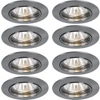 etc-shop LED Einbaustrahler, Leuchtmittel nicht inklusive, 8er Set Einbau Leuchten Strahler Spots ALU Ess Zimmer Beleuchtung