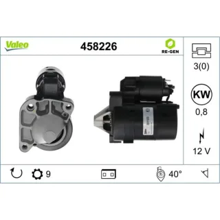 Valeo Anlasser 0,8 kW Dacia Nissan Renault 458226