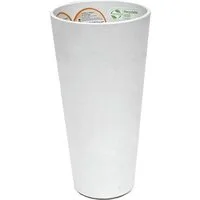 Artstone Blumenkasten Pflanztopf CLAIRE Übertopf Pflanzgefäß Drainagesystem H 26 cm Weiß