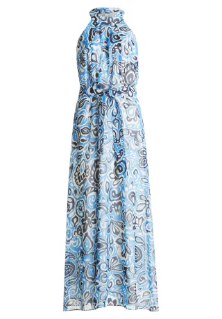 Betty & Co - Chiffonkleid blau/weiß - Gr. - 36