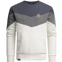 Amaci&Sons Sweatshirt PALMDALE Sweatshirt mit Rundhalsausschnitt Herren Basic Kontrast Sweatjacke Pullover Hoodie Sweatshirt