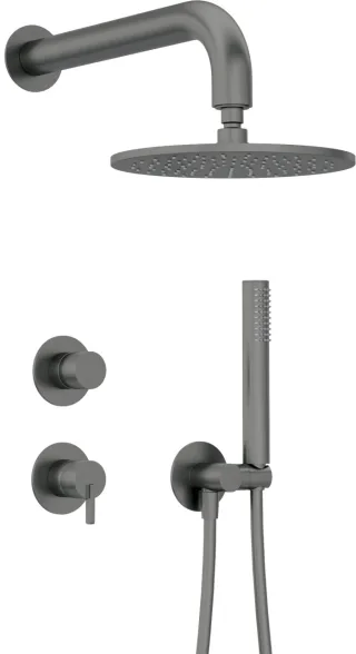 Neuesbad Serie 600 Unterputz Dusch-Set mit verstellbarer Kopfbrause Neuesbad Oberfläche: Titanium NB1NQS_D9YK1
