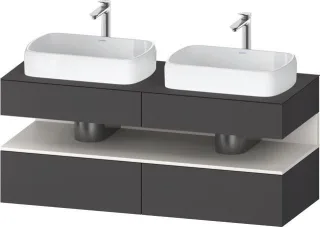 Duravit Qatego Konsolenwaschtischunterbau wandhängend Graphit Matt 1400x550x600 mm - QA4767084490010 QA4767084490010