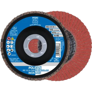 PFERD TOOLS POLIFAN Fächerscheibe PFF flach A-COOL SG INOX+ALU Edelstahl/Alu - 67654115
