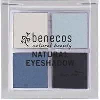 Benecos Lidschatten Quattro Eyeshadow true blue, Blau, 8 g