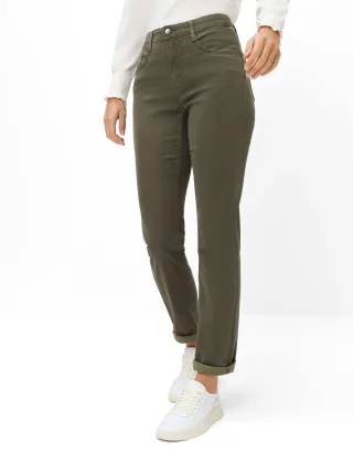Brax Damen Five-Pocket-Hose Style MARY DARK KHAKI Grün Khaki, grün - khaki, Gr. 42K