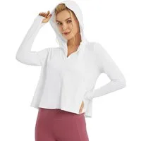 G4Free Langarmshirt Damen Sonnenschutz UV Kapuzen Jacke Leichte UPF Laufen Kühlung UPF Laufen Kühlung Feuchtigkeitsableitendes SPF Shirt Wandern