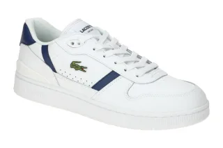 Lacoste Sneaker Herren T-CLIP SET Wei?/Navy Leder Textil Mesh Gummisohle
