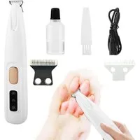 Senmudi Hundeschermaschine Hundeschermaschine Leise, Hunde Haarschneidemaschine, Pfotentrimmer, Mit LED-Licht, Wasserdicht Pfoten Rasierer, Hundepfoten Trimmer, USB Wiederaufladbar Schermaschine Hund für Pfoten, Ohren,Gesicht,Augen