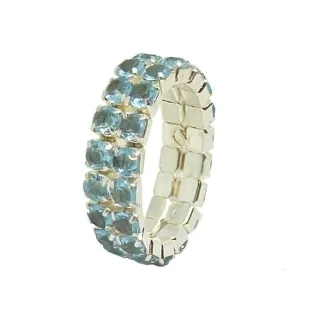Fingrs Toe Ring #2343 Fuß Schmuck Zehen Strass Ring Größe variabel  - Silberblau