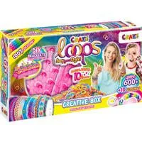 Loops Kreativbox mit 600 Loops, Verschlüssen, Knüpfboards und Häkelnadel, Basteln