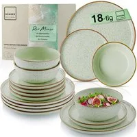 SÄNGER Tafelservice Rio Geschirrset (18-tlg), 6 Personen, Steingut, Handmade, Mintgrün, Erweiterbar, VALUE COLLECTION