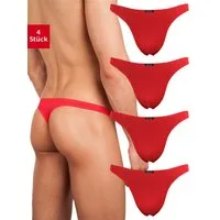 Fabio Farini String Herren Unterhosen - Männer Tangas aus atmungsaktiver Mikrofaser (4-St) im sportlichen Look mit Karo-Muster