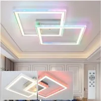 ZMH LED Deckenleuchte Whonzimmer RGB Deckenlampe Modern Dimmbar mit Fernbedienung, Augenschutz, Einfache Installtion, LED fest integriert, 3000-6000K, Modern RGB 13 Farbwechsel für Schlafzimmer