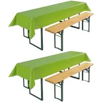 Beautex Tischdecke, Partytischdecke, für Biertischgarnituren, 100x250cm, viele Farben (2-tlg), wasserabweisend, abwaschbar, lebensmittelecht, strapazierfähig